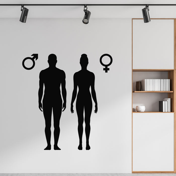 Vinyl Wall Decal  Male And Female Figures Symbol Health Care Stickers Mural (g9297)