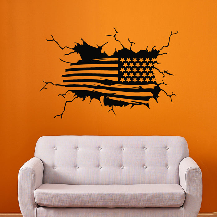 Vinyl Wall Decal American Flag Living Room Patriotic Decor Stickers Mural (g9183)