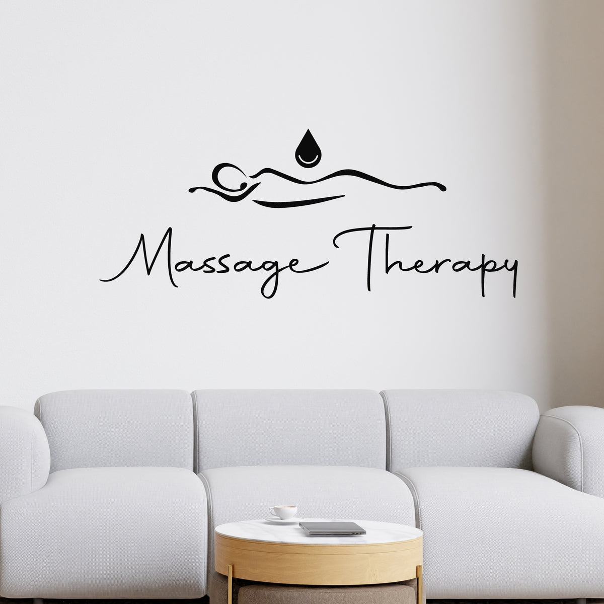 Large Black Vinyl Wall Decal For Spa & Salon - Therapy Room Decor, Interior Sticker Mural (Design G8173)