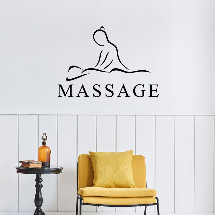 Vinyl Wall Decal Massage Icon Relaxing Spa Therapy Salon Stickers Mural (L155)