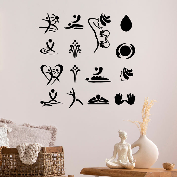 Vinyl Wall Decal Massage Center Care Spa Salon Icon Decor Stickers Mural (L163)