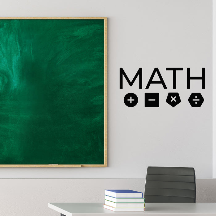 Vinyl Wall Decal Math Logo Mathematics School Classroom Stickers Mural (g9344)