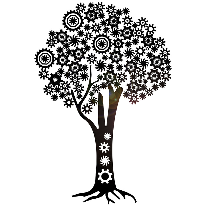 Autocollant mural en vinyle Arbre mécanique Steampunk Gears Stickers Cadeau unique (899ig)