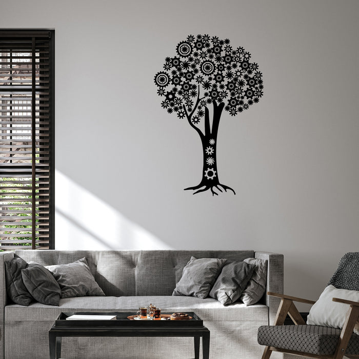 Autocollant mural en vinyle Arbre mécanique Steampunk Gears Stickers Cadeau unique (899ig)
