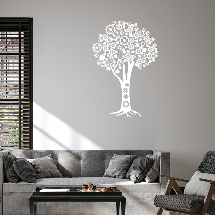 Autocollant mural en vinyle Arbre mécanique Steampunk Gears Stickers Cadeau unique (899ig)
