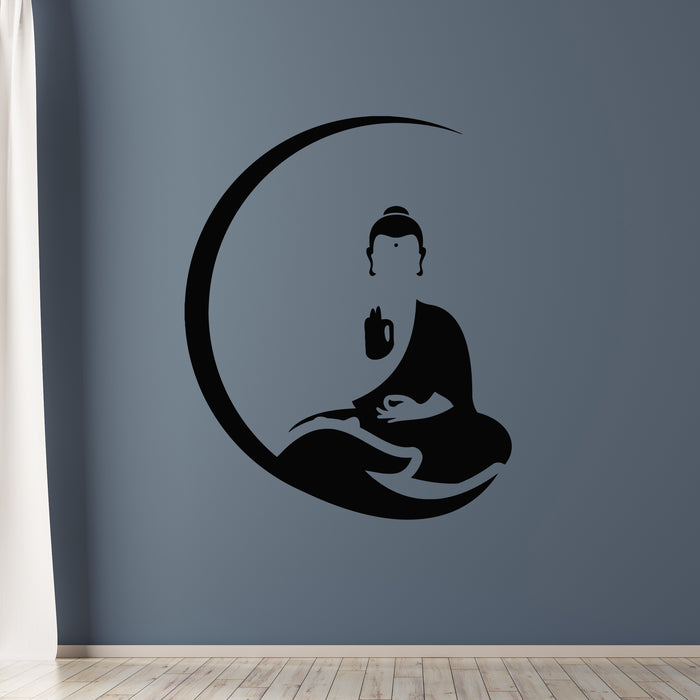 Vinyl Wall Decal Buddha Is Sitting Zen Meditation Yoga Buddhism Stickers Mural (g8969)
