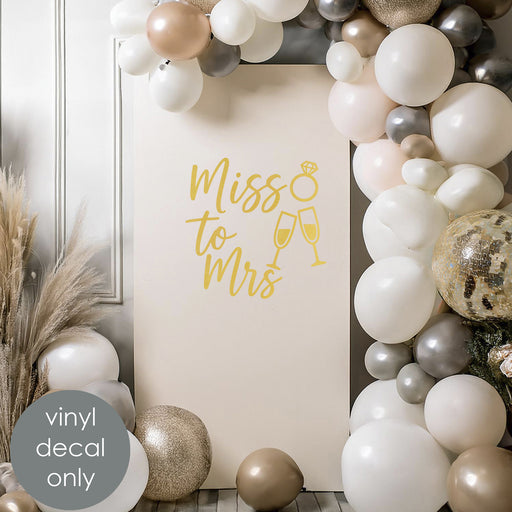 bridal shower backdrop decal party decor