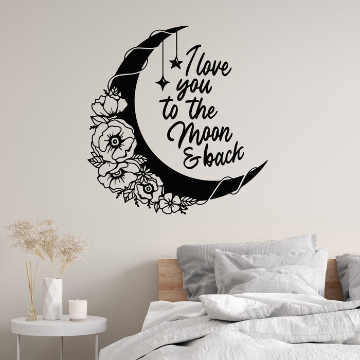 Vinyl Wall Decal Inspiring Quote Romantic Words Love Decor Crescent Stickers Mural (g9356)