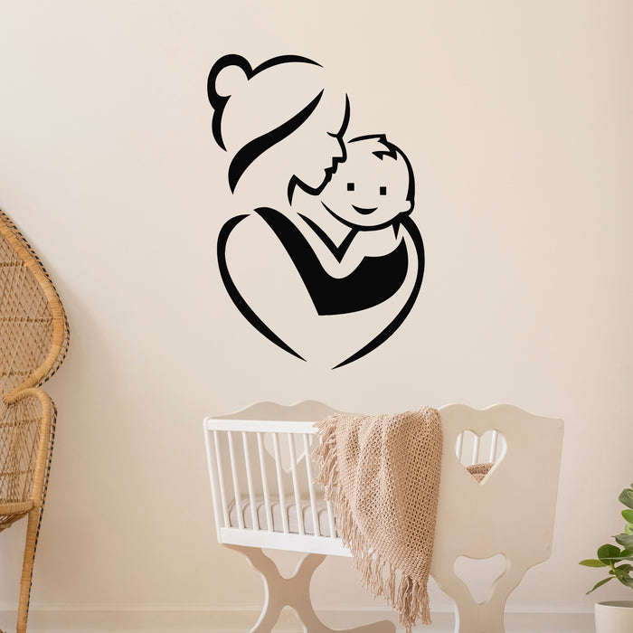 Vinyl Wall Decal Mother And Child Baby Room Maternity Hospital Stickers Mural (L104)