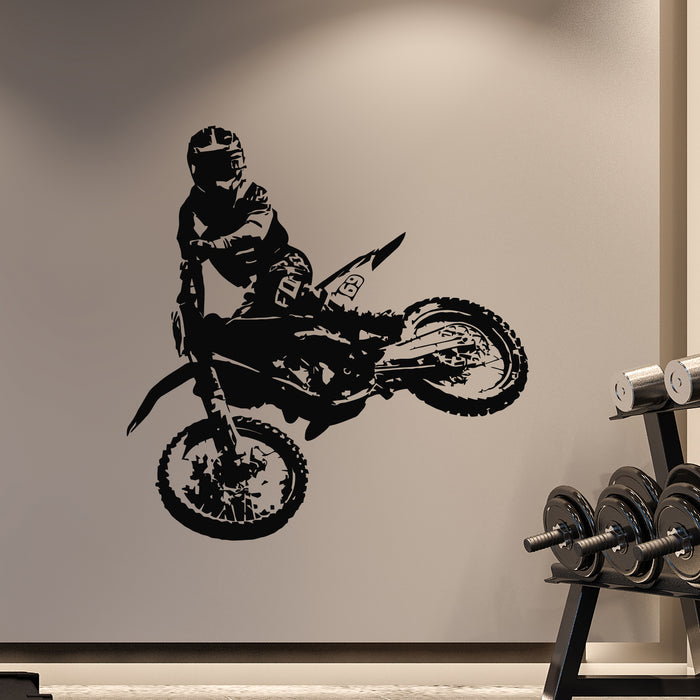 Vinyl Wall Decal Bike Motocross Ricer Enduro Jump Extreme Sport Stickers Mural (L005)