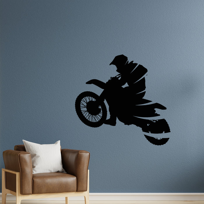 Vinyl Wall Decal Extreme Sport Motocross Rider Racing Helmet Stickers Mural (g9102)