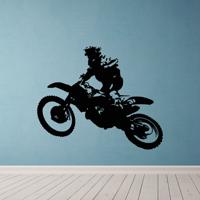 Vinyl Wall Decal Motor Cross Logo Extreme Sport Biker Rider Stickers Mural (g9245)