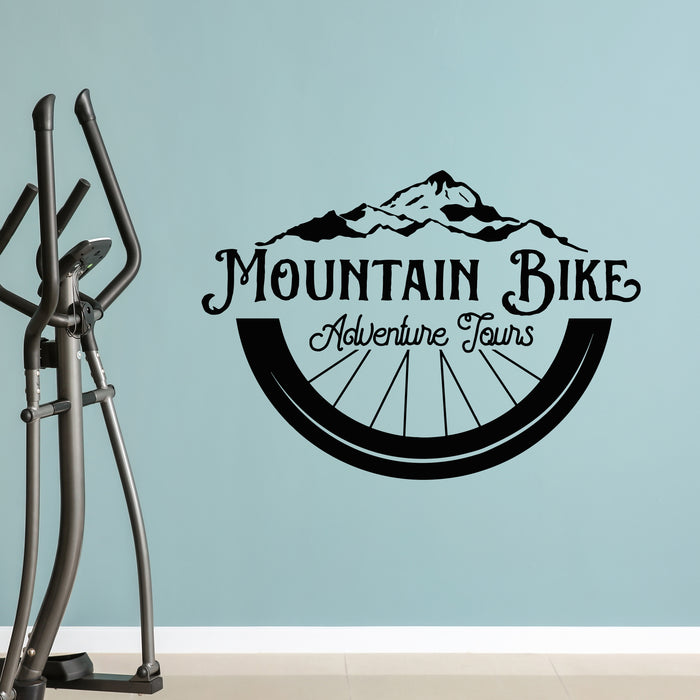 Vinyl Wall Decal Mountain Bike Adventure Tours Bicycle Wheel Stickers Mural (g9072)
