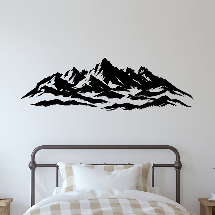 Vinyl Wall Decal Mountains Silhouettes Nature Landscape Stickers Mural (L029)