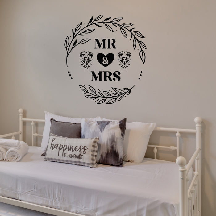 Vinyl Wall Decal Lettering Mr And Mrs Wedding Sign Decor Stickers Mural (g9284)