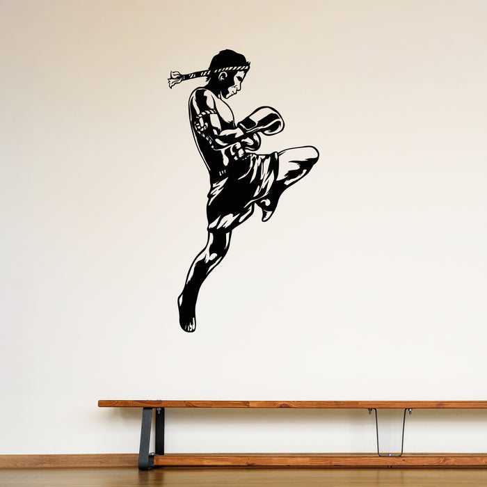 Vinyl Wall Decal Muay Thai Boxing MMA Fighter Martial Arts Sports Stickers Unique Gift (ig4654)