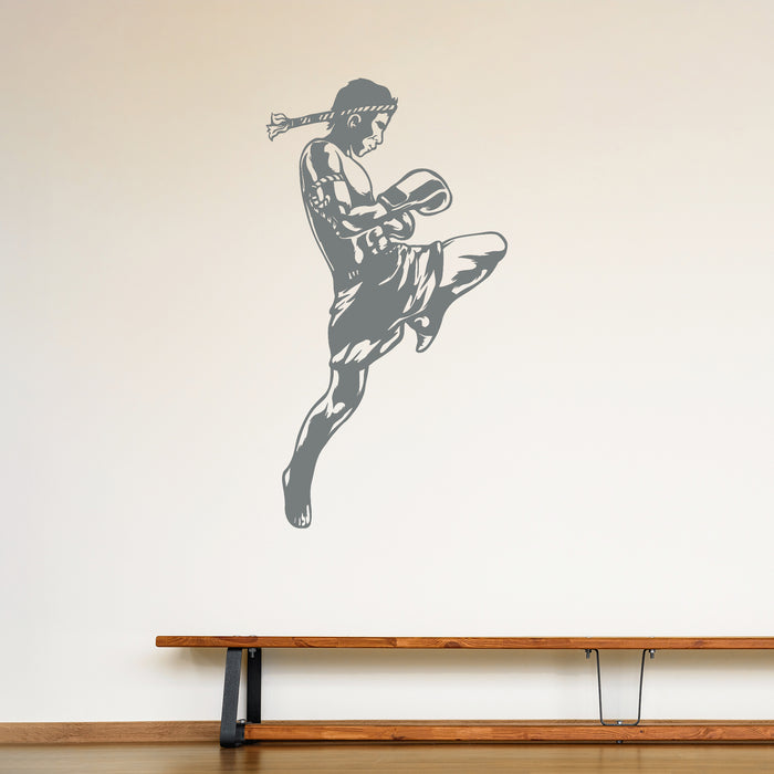 Vinyl Wall Decal Muay Thai Boxing MMA Fighter Martial Arts Sports Stickers Unique Gift (ig4654)