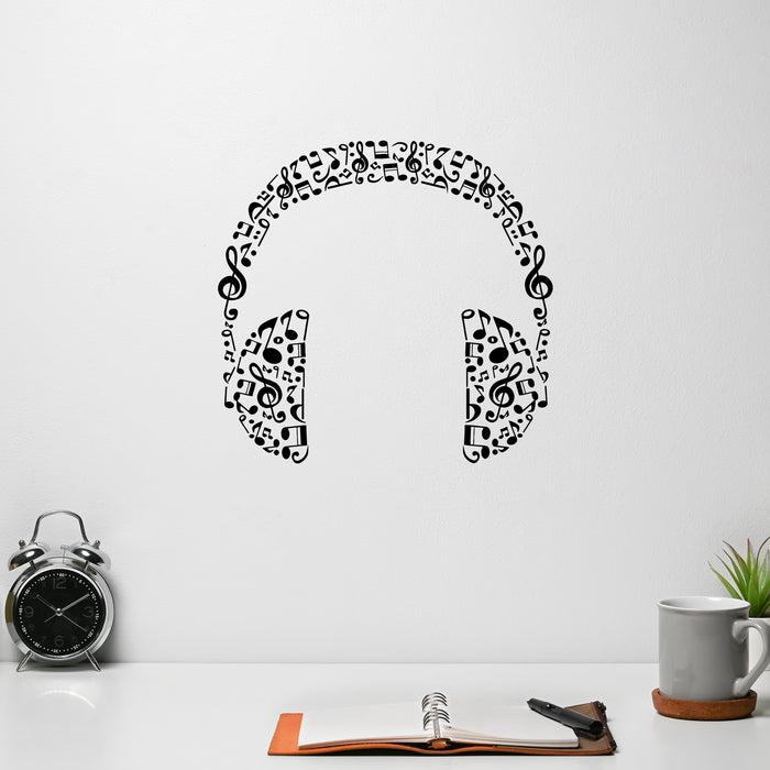 Vinyl Wall Decal Headphones Music Musical Room Art Stickers Unique Gift (426ig)