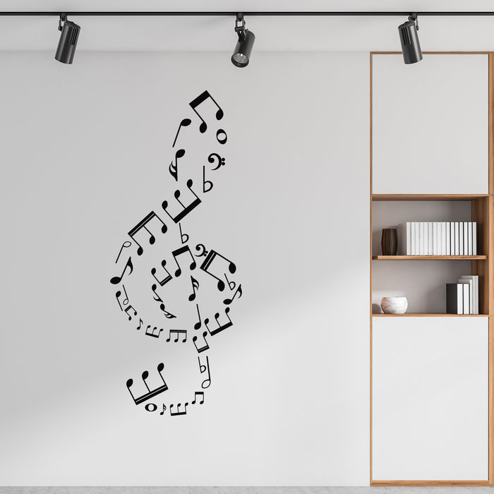 Vinyl Wall Decal Musical Notes Treble Clef Music School Decor Stickers Mural (g9221)