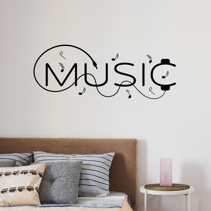 Vinyl Wall Decal Musical Notes Words Music Shopstore Decor Stickers Mural (g9375)