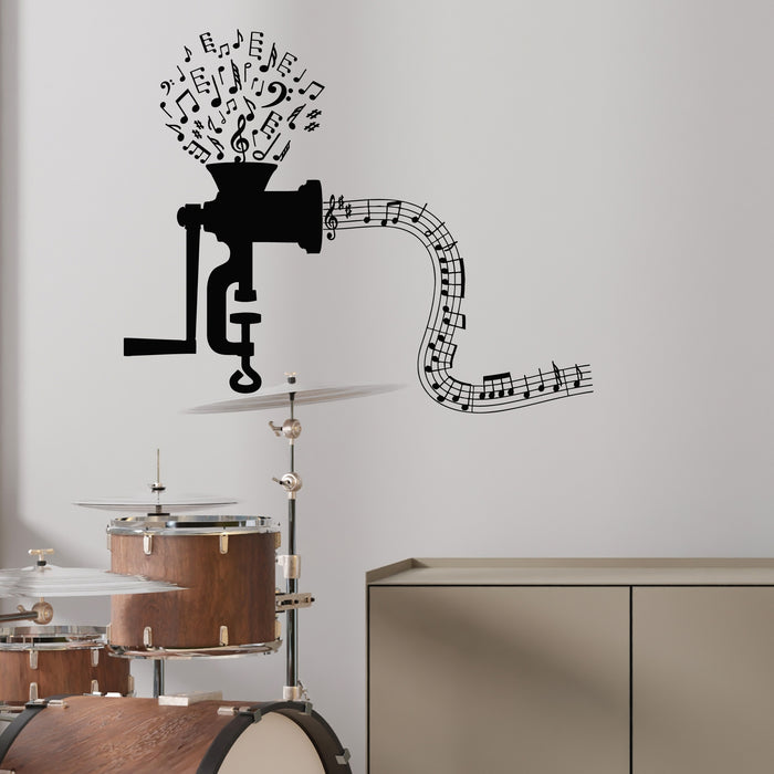 Vinyl Wall Decal Meat Grinder Silhouette Musical Nones Music Shop Stickers Mural (g9379)