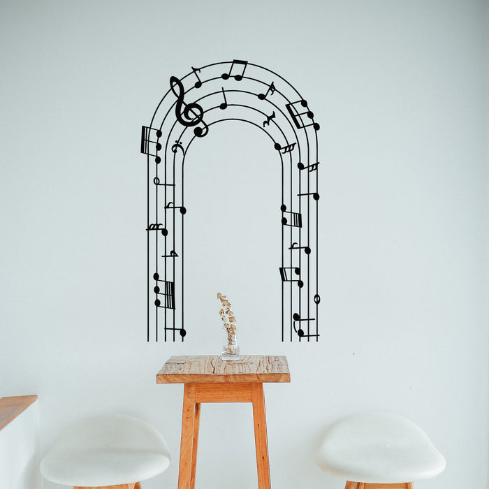 Vinyl Wall Decal Arch Music Notes Decoration Musical School Stickers Mural (g9439)