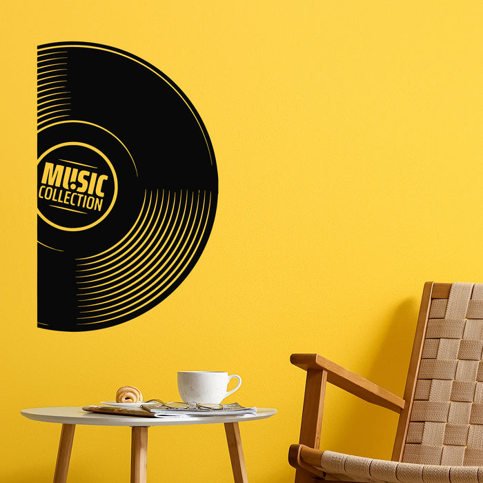 Vinyl Wall Decal Gramophone Vinyl Record With Label Music Listen Stickers Mural (g9848)