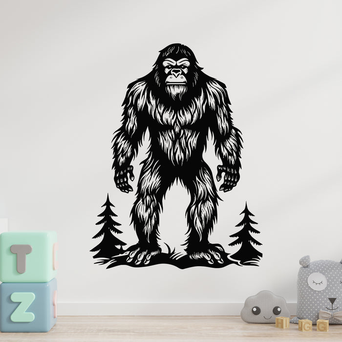 Vinyl Wall Decal Bigfoot Silhouette Snow Gorilla Illustration Stickers Mural (g9564)