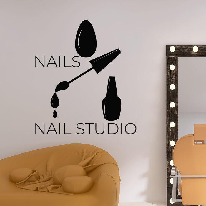 Vinyl Wall Decal Nail Studio Logo Beauty Manicure Center Decor Stickers Mural (g9690)