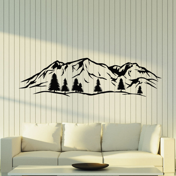 Vinyl Wall Decal Rocky Mountain landscape Nature Decor Trees Stickers Mural (g8503)