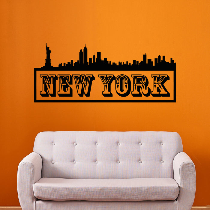 Vinyl Wall Decal Lettering New York City Silhouette Skyline Decor Stickers Mural (g9244)