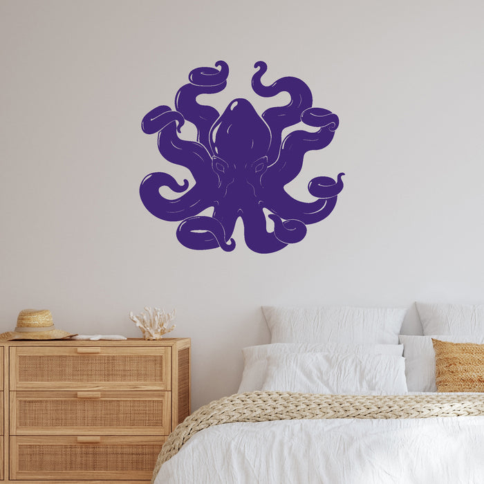 Vinyl Wall Decal Octopus Tentacles Ocean Sea Animal Bathroom Stickers Mural Unique Gift (ig5052)