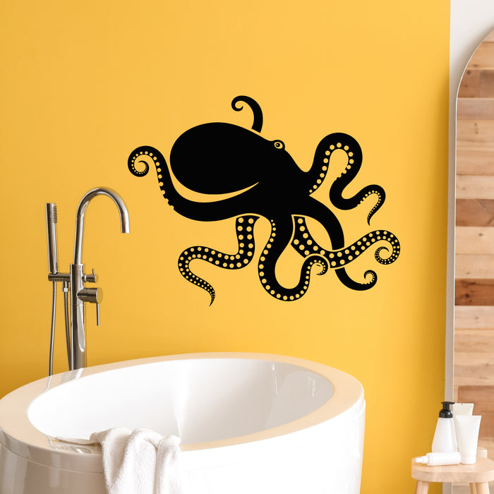 Vinyl Wall Decal Octopus Illustration With Tentacles Sea Animals Stickers Mural (g9468)