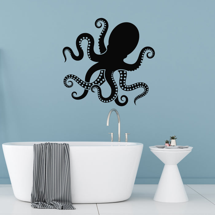 Vinyl Wall Decal Octopus With Big Tentacles Bathroom Decor Stickers Mural (g9578)