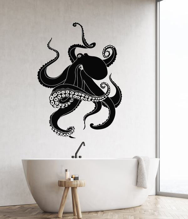 Vinyl Wall Decal Octopus Tentacles Ocean Sea Marine Animal Stickers Mural (g8504)
