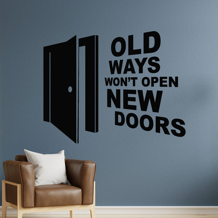 Vinyl Wall Decal Quote Words Open Door New Opportunities Stickers Mural (g9124)