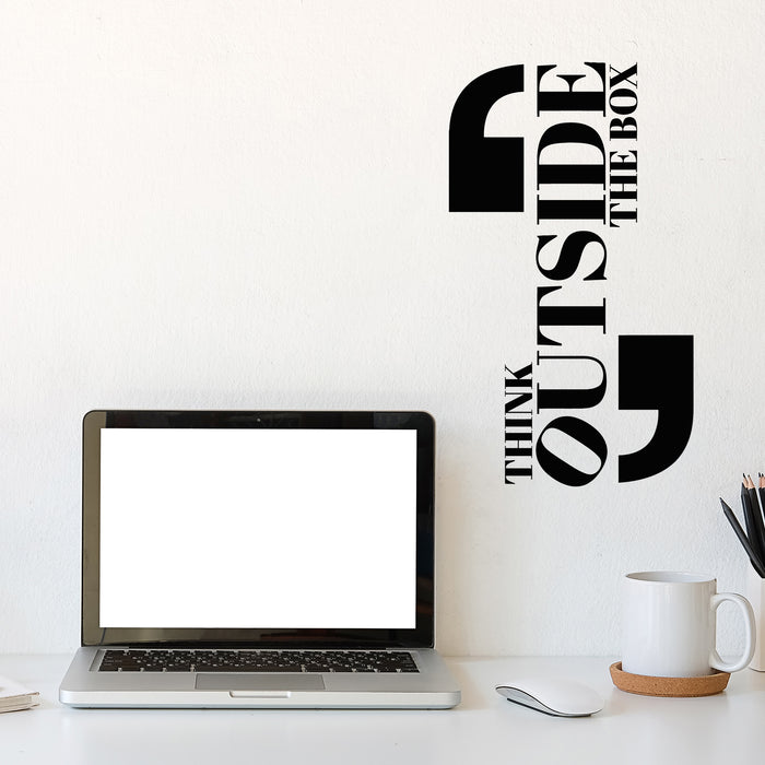 Vinyl Wall Decal Motivation Phrase Think Outside The Box Slogan Stickers Mural (g8992)