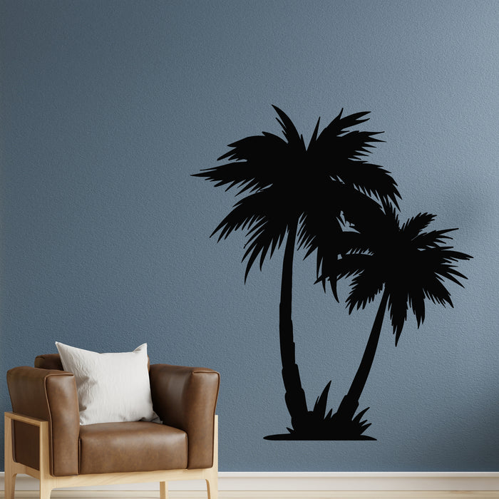 Vinyl Wall Decal Palm Tree Silhouette Beach Decor Sea Island Stickers Mural (g9081)