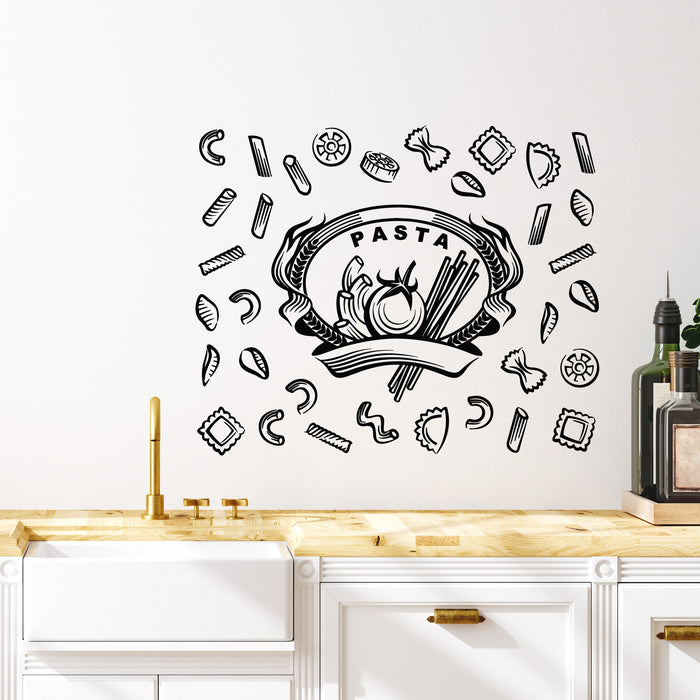 Vinyl Wall Decal Spaghetti Pasta Collection Italian Traditions Food Stickers Mural (g9067)