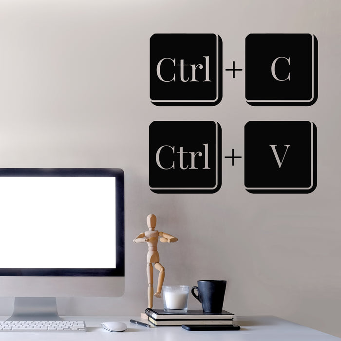 Vinyl Wall Decal Quick Text Paste Keyboard Key Computer Laptop Stickers Mural (g9032)