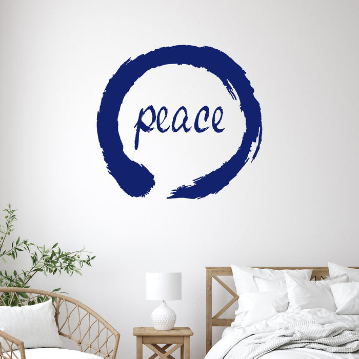 Autocollant mural en vinyle Peace Enso Circle Zen Meditation Yoga Stickers Mural Cadeau unique (233ig)