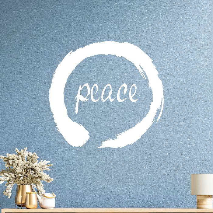 Autocollant mural en vinyle Peace Enso Circle Zen Meditation Yoga Stickers Mural Cadeau unique (233ig)