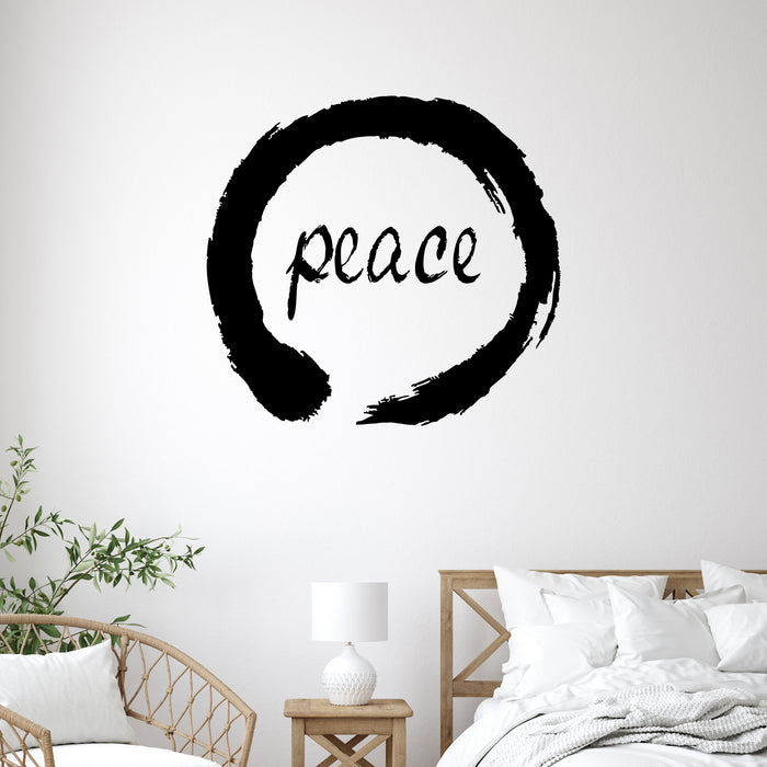 Vinyl Wall Decal Peace Enso Circle Zen Meditation Yoga Stickers Mural Unique Gift (233ig)