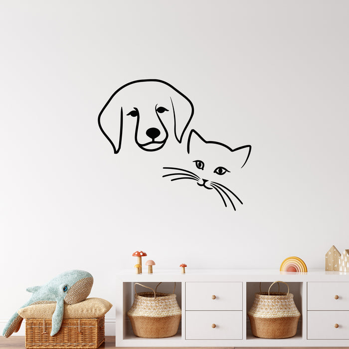 Vinyl Decal Dog Cat Pets Animal Baby Room Kids Veterinary Wall Stickers Unique Gift (ig024)