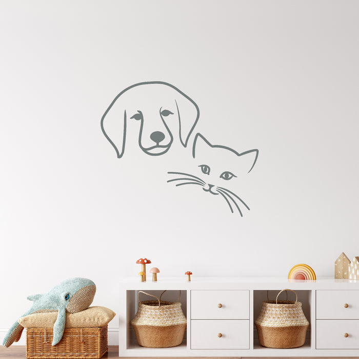 Vinyl Decal Dog Cat Pets Animal Baby Room Kids Veterinary Wall Stickers Unique Gift (ig024)