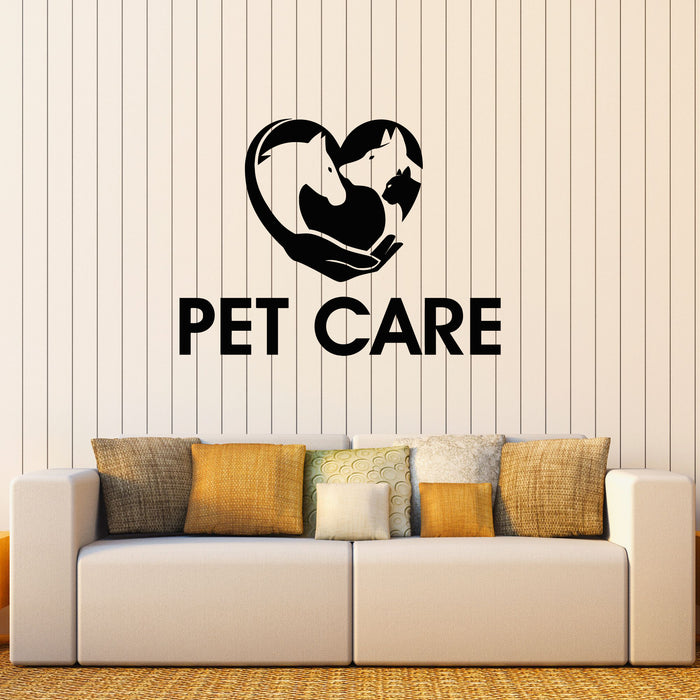 Vinyl Wall Decal Pet Care Veterinary Clinic Animals Horse Dog Love Stickers Mural (g8490)