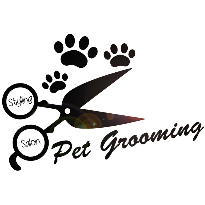 Vinyl Wall Decal Pet Grooming Styling Salon Scissors Signboard Stickers Unique Gift (1429ig)