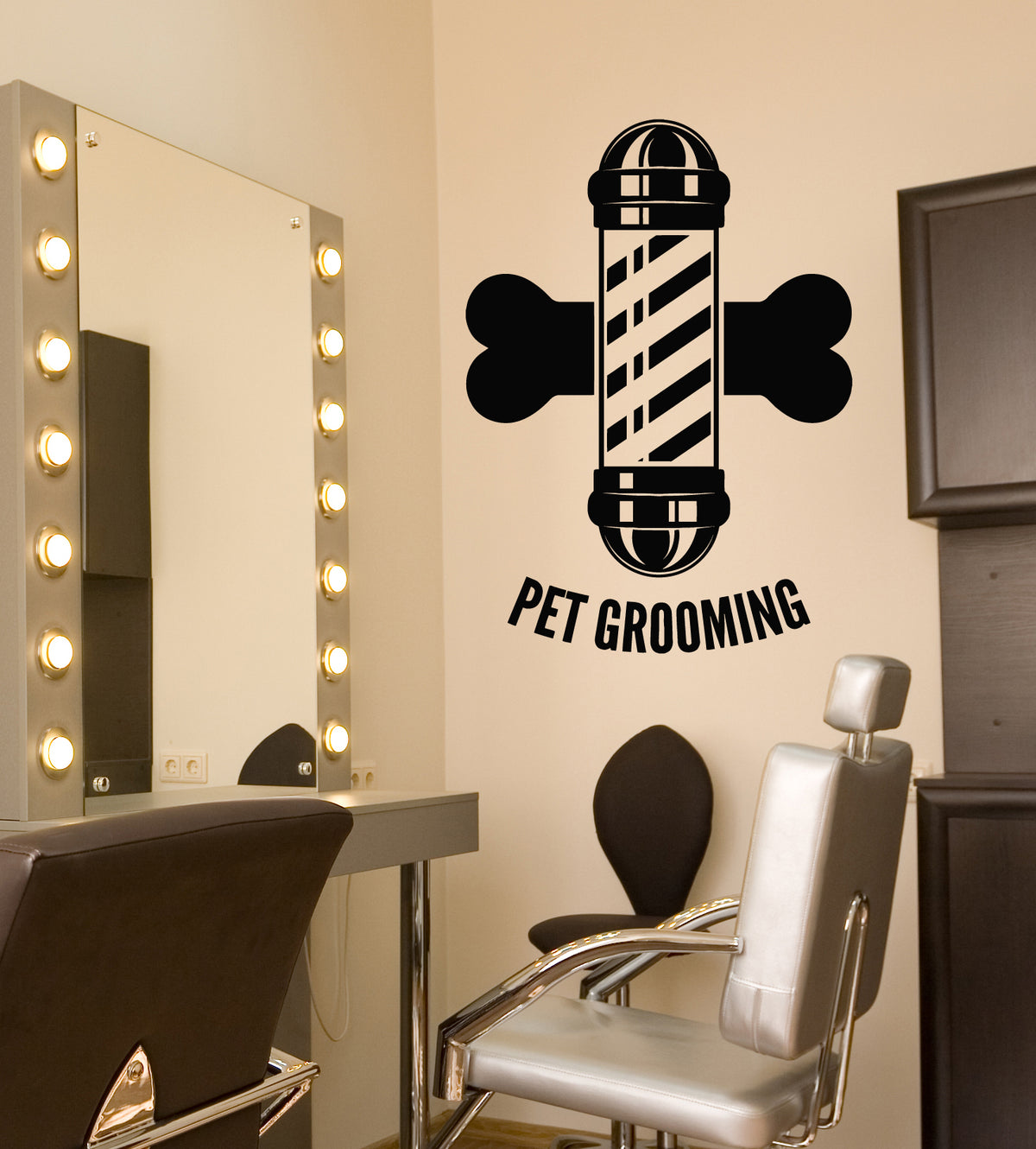 Grooming Sticker Vinyl Wall Decal Pet Grooming Animals Barbershop Pets Care Stickers Mu ...