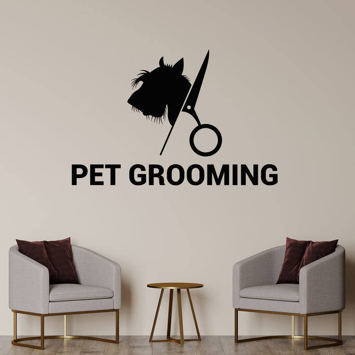 Vinyl Wall Decal Care Pet Grooming Pets Beauty Salon Scissors Stickers Mural (g8784)
