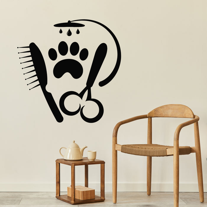 Vinyl Wall Decal Symbol Cutting Dogs Other Pets Grooming Stickers Mural (L169)